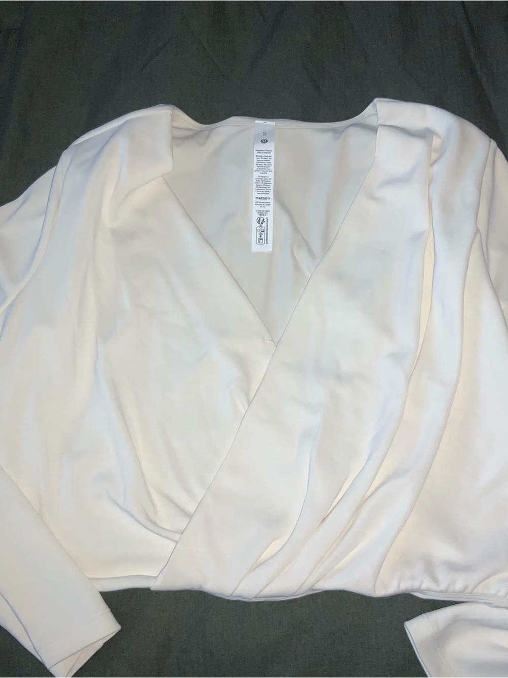 lululemon athletica White Wrap-Front Long Sleeve Top
